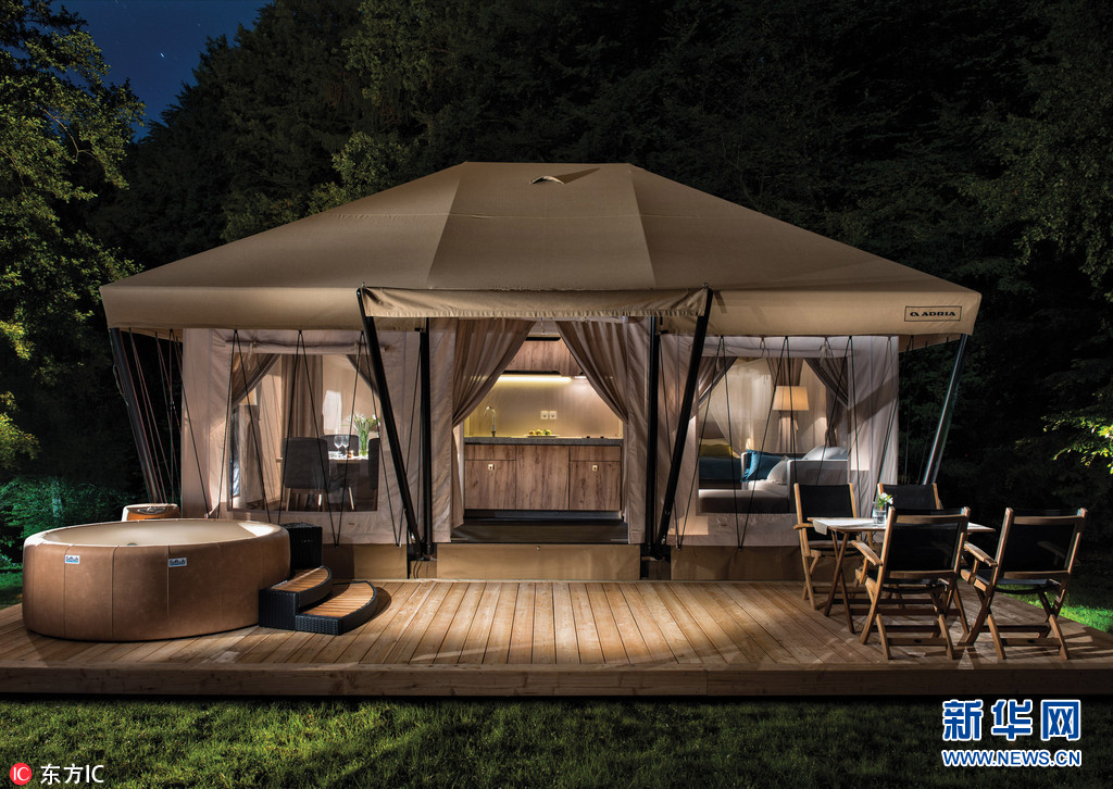 英公司推出43万天价帐篷 至尊奢华18k金露营体验(组图)