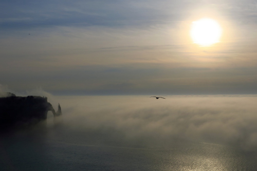 浓雾中的“象鼻山”。(图片来源:路透社)