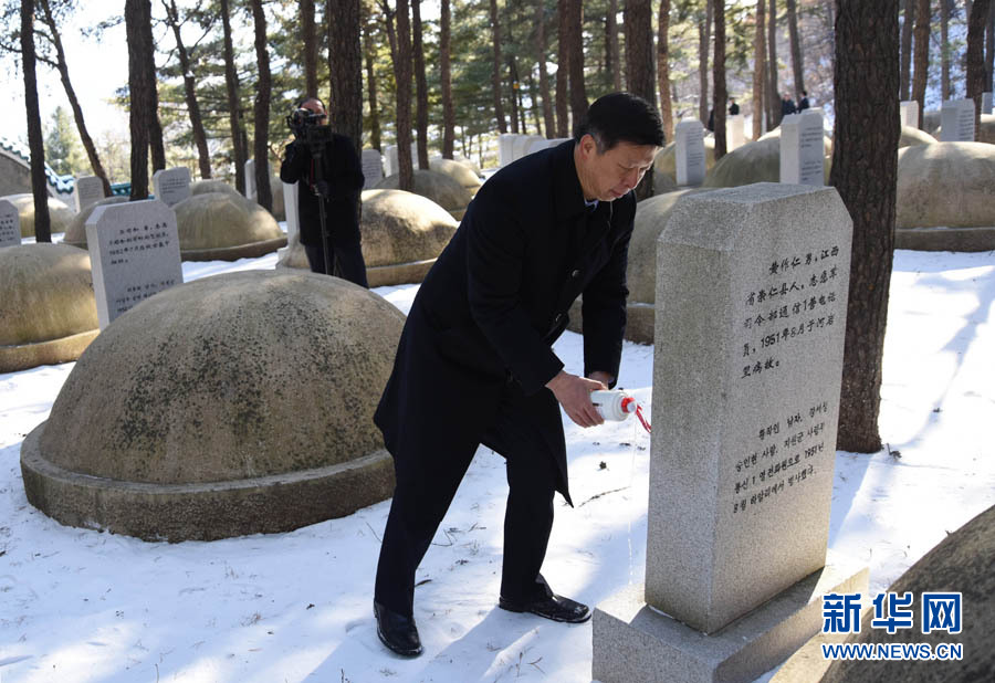 为先烈敬上故乡的酒——习近平总书记特使宋涛在朝祭奠志愿军先烈