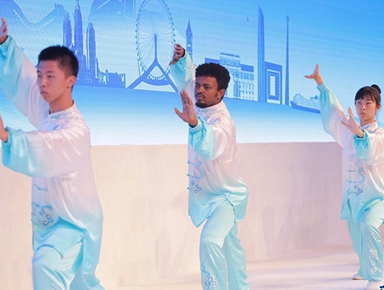 金砖国家卫生部长会暨传统医药高级别会议上的健身操表演