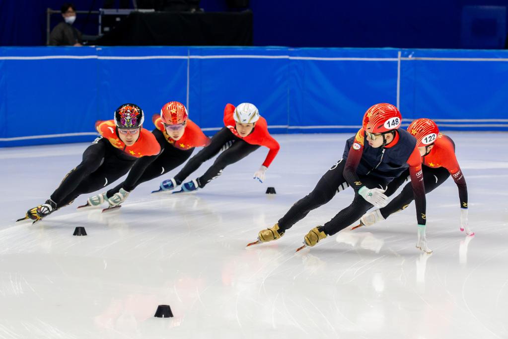 短道速滑&mdash;&mdash;世锦赛：中国队进行赛前训练