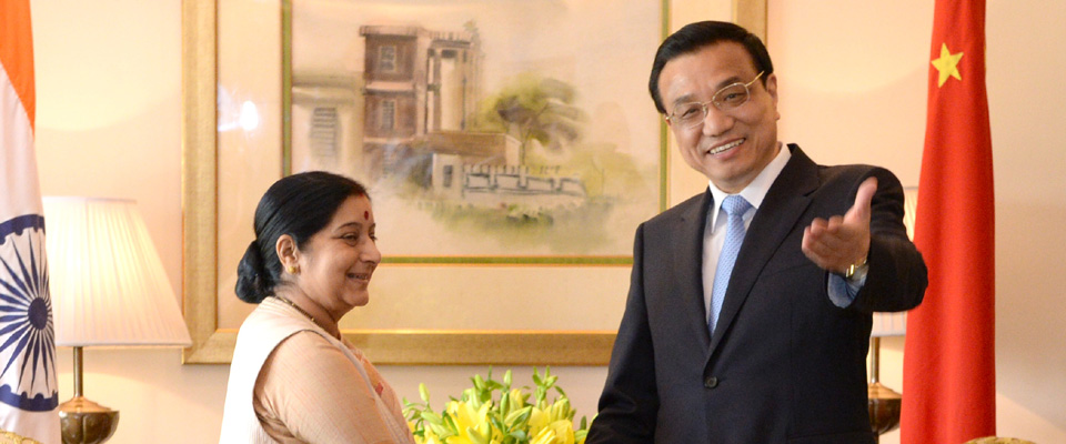 李克强会见印度人民院反对党领袖、人民党议员斯瓦拉杰