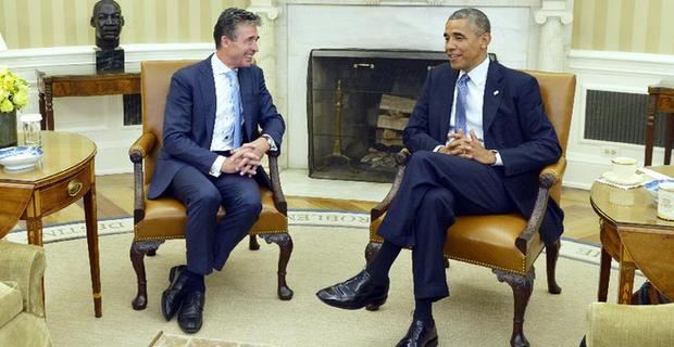 奥巴马会见北约秘书长拉斯姆森（组图）