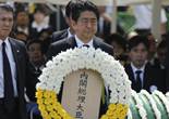 安倍出席长崎原子弹爆炸70周年纪念仪式【组图】